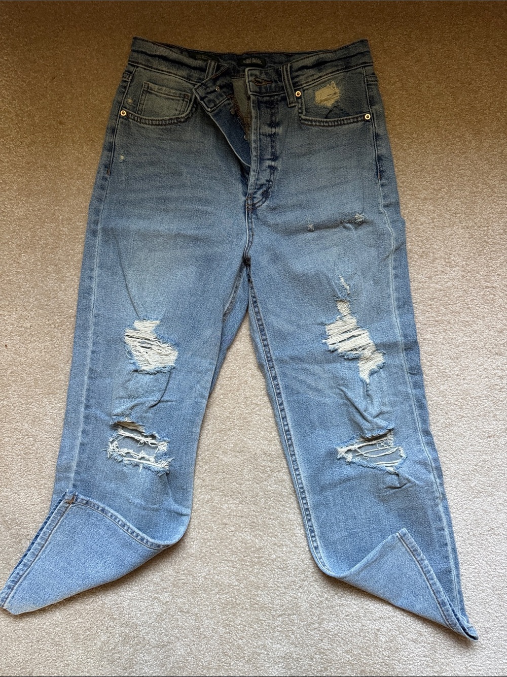 wild fable Distressed Straight Leg Jeans in Light Blue